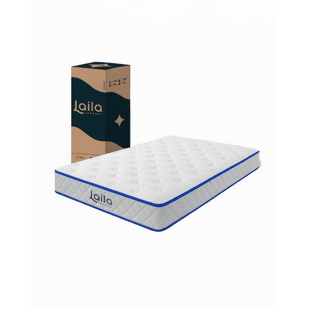 Colchon Matrimonial Resortes Blanco En Caja, Laila Basic Resortes