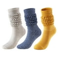 thumbnail image 2 of 3 Pair Slouch Slouchy Socks Pack Knee High Scrunch 80s 90s Stacked Boot Socks Cute Sleep Comfy Slipper Reading Cozy Sleeping Christmas Gifts, 2 of 3