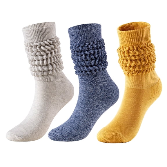 Cmfcve Women Slouch Socks Soft Knit Knee-High Socks Thick Warm Casual Stacked Calf Sock
