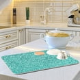 thumbnail image 6 of Green Shiny Teal Dish Drying Mat Microfiber Kitchen Mats Large Counter Absorbent Dish Pad Drainer Rack 18"x24", 6 of 7