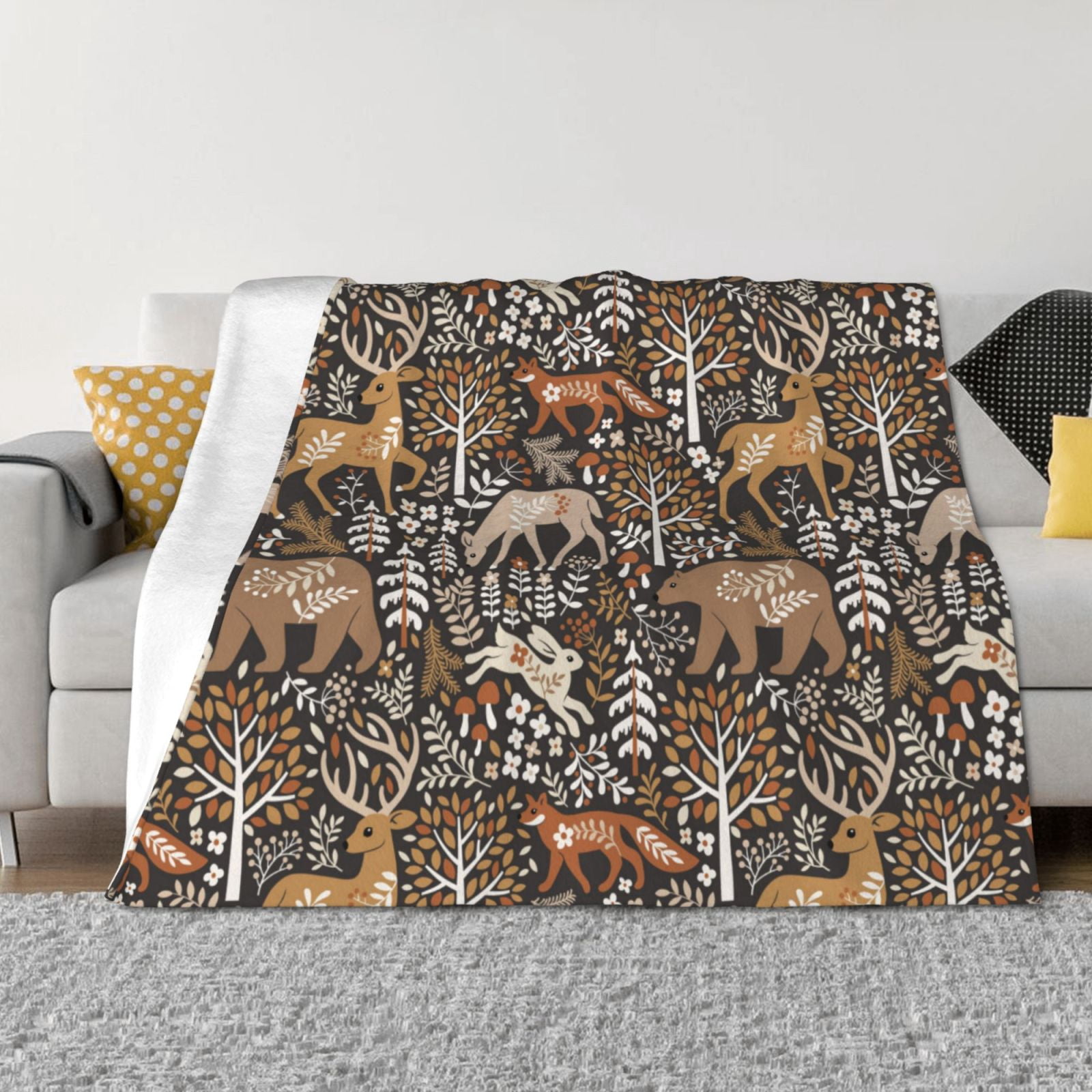 Pawz Plush Oversized Throw Blanket for Couch or Bed, Soft Flannel