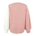 thumbnail image 6 of IROINNID Reduced Womens Sweater Round Neckline Pullover Sweater Color Block Leisure Mid-Length Long Sleeve Love Sweater Top, 6 of 8