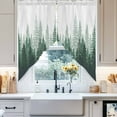 thumbnail image 4 of Green Forest Swag Valances for Windows 2 Pack Nature Woodland Tree Misty Forest Silhouette Landscape Swag Kitchen Curtains 63 Inches Long Short Window Drapes for Kitchen Bathroom 36"x63", 4 of 8