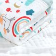 thumbnail image 4 of Toalla de baño de algodón para niños, manta de bebé lavable suave y transpirable con bonito patrón de dibujos animados para el hogar, caballo con borde verde, 4 of 5