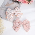 thumbnail image 6 of Bow Hair Clips Bowknot Barrettes - 2PCS Floral Bow Hair Clips for Women Silk Hair Barrettes Metal Hair Pins, 6 of 7