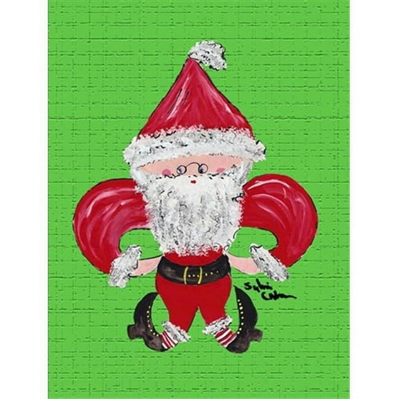 11 x 15 in. Christmas Santa Fleur de lis Garden Size Flag