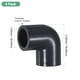 thumbnail image 3 of Conector adaptador en ángulo de 90 grados Uxcell de 4 piezas, accesorio de tubería de socket de 3/4" para línea de agua, gris, 3 of 6