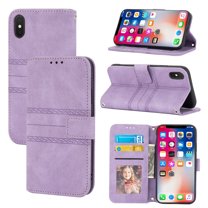 Dteck Wallet Case Compatible with Apple iPhone X/Apple iPhone XS (5.8 inch),Drop Protection PU Leather Flip Card Holder Magnetic Folio Folding Kickstand Purse Phone Case,Lightpurple