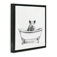 thumbnail image 3 of Stupell Industries Hog in Bathtub Sketch Animals & Insects Drawing Black Floater Framed Canvas Art Print Wall Art, 25 x 25, 3 of 9