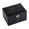 thumbnail image 3 of KLKCMS Jewelry Box 2 Layers Multifunctional Jewelry Case for Rings Trinkets Glasses Black, 3 of 9