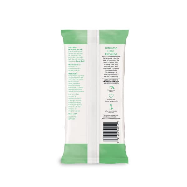 Summers Eve Cleansing Cloths 32 Count Aloe Love,32 Count (Pack of 6)