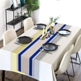 thumbnail image 3 of Linen Israel Flag Table Runner Jewish Table Decoration for Passover Rosh Hashanah Sukkot Sukkah Kitchen Dinning Room Party Decor (13" x 90"), 3 of 5