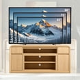 thumbnail image 5 of 70" Modern TV Stand for TVs Up to 80 inch, 32" Tall Entertainment Center, Wood Media Console & Adjustable Shelves for Living Room, Curved Profile Design, 5 of 8