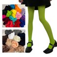 thumbnail image 2 of Semi Opaque Footed Tights Women Solid Color Pantyhose Control Top Tights Thigh High Socks High Waist Pantyhose Hosiery, 2 of 8