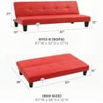 thumbnail image 5 of Modern Contemporary Red Leather Sofa Bed 220×80×75cm with Easy Assembly and Durable Frame, 5 of 6