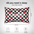 thumbnail image 4 of KLL Ladybugs Of Black And White Checkers Pattern Silk Pillowcase for Hair and Skin Standard Size 20"X 30" Soft Breathable Pillow Covers for Sleeping, 4 of 6