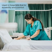 White Classic Flat Hospital Bed Sheet, Twin Size Flat Sheets, Cotton/Poly , 66 x 104, 3-Pack