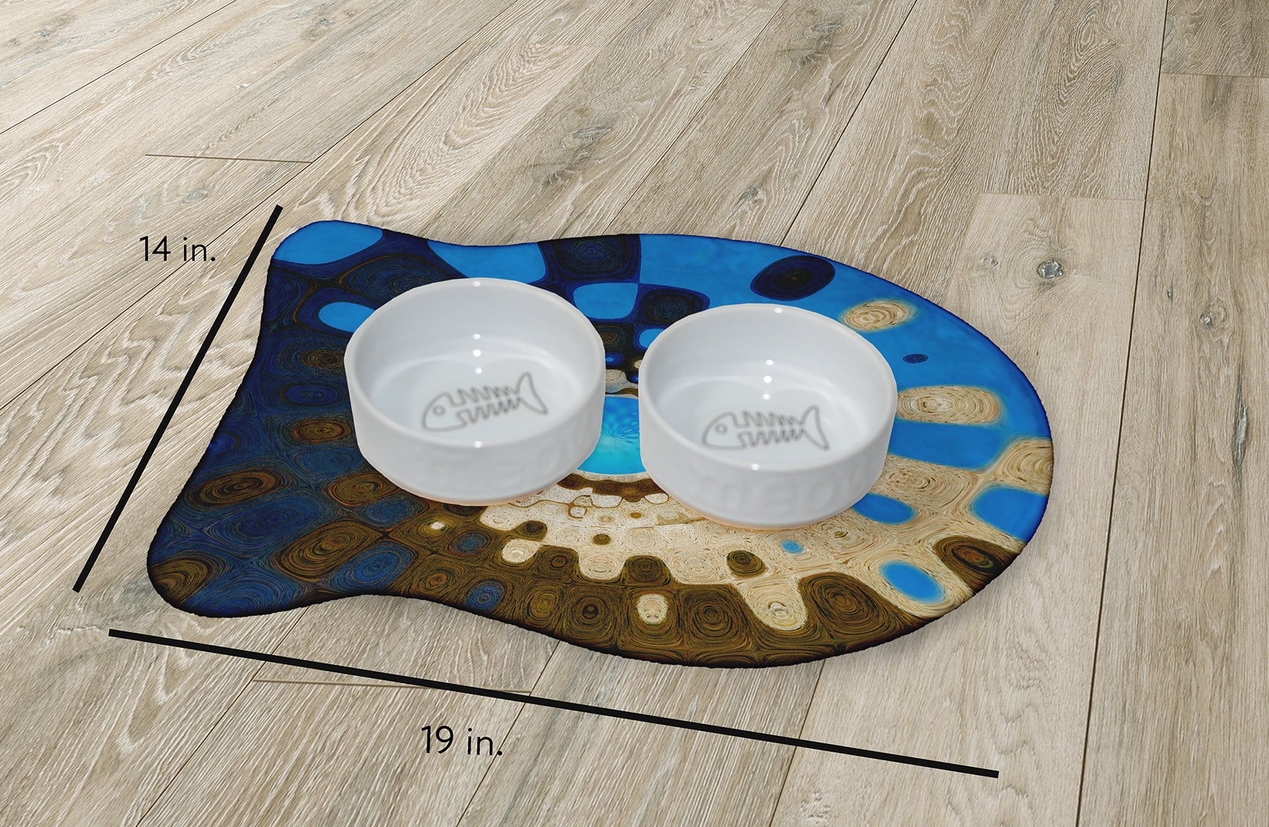 Simply Daisy Retro Twist Fish Shape Pet Feeding Mat for Cats