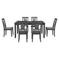 thumbnail image 2 of mteryoing 7-Piece Wooden Dining Table Set With 6 Padded Dining Chairs Family Furniture For 6 People 16.3 x 17.7 x 38in, 2 of 9