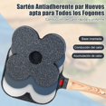 thumbnail image 3 of Sartén Antiadherente para 4 Huevos con Tapa, Sartén de Aluminio con Cepillo de Silicona y Espátula, Sartén Antiadherente Adecuado para Huevos Fritos, Hamburguesas, etc. (Negro), 3 of 4