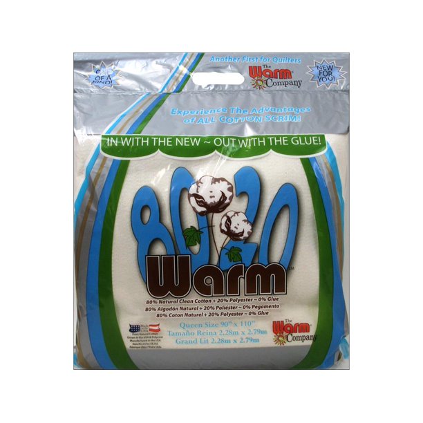 Warm 80/20 Cotton Batting & Scrim Queen 90x110"
