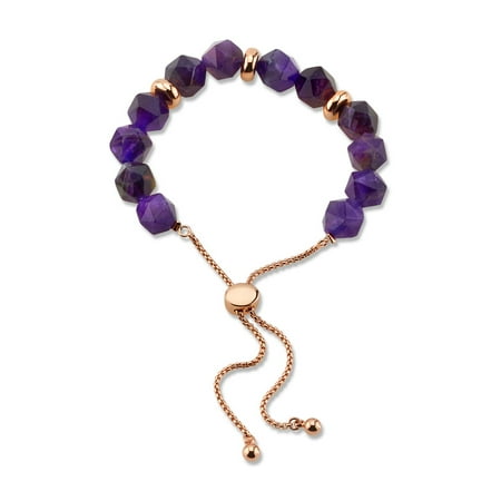 Gold Genuine Amethyst Bracelet - Believe by Brilliance 14KT Gold Flash Plated Genuine Amethyst Bolo Bracelet
