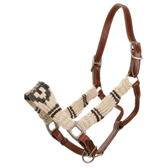 Showman Pinto Mohair & Leather Halter