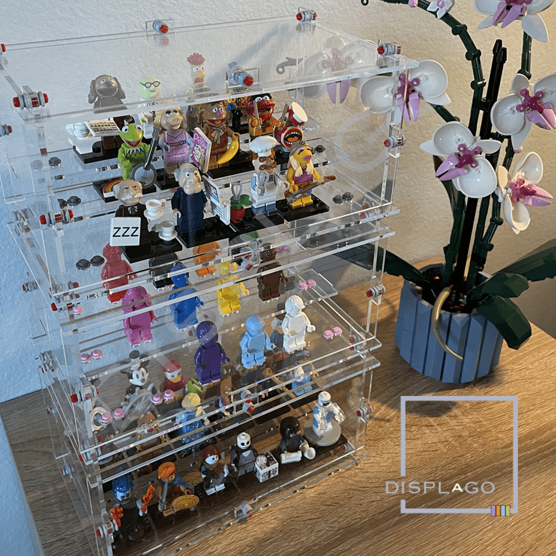 Display Case for LEGO® Series 1-24 Minifigures. For 18 Minifigures. Stackable.
