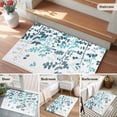 thumbnail image 5 of Entryway Rug 2'x3', Teal Blue Leaves Small Rug for Kitchen Bathroom Door Mat Indoor Entrance, Summer Botanical Non-Slip Area Rugs Floor Mats Carpet Front Door Rugs, 5 of 8