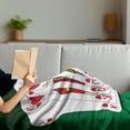 thumbnail image 3 of Poker Soft Flannel Fleece Throw Blanket, Royal Flush Best Hand with Heart Suit in Playing Cards Illustration, Cozy Plush for Indoor and Outdoor Use, 70" x 90", Emerald White and Scarlet, by Ambesonne, 3 of 5