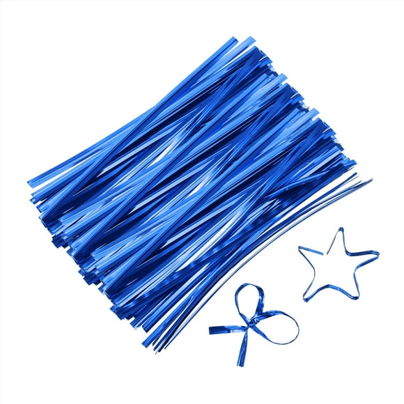 4" Twist Ties, Metallic Twist Ties, Reusable Plastic Coated Twist Ties, Pack of 800, Blue