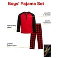 thumbnail image 2 of Quad Seven Boys Pajamas Set - 2 Piece Henley Sleep Shirt PJ Boys Pajama Pants Kids Sleepwear (4-18), 2 of 7