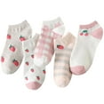 thumbnail image 2 of Women's Sock Slippers Women Socks Slippers Checkered Strawberry Cute Summer New Pattern Fashion Comfortable Socks,Red Women's Accessories Sock Slippers, 2 of 3