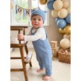 thumbnail image 5 of Cjfdfy Newborn Baby Boy Girl Fall Outfits Solid Long Sleeve Romper Waffle Overall Pants And Knotted Hat 3 Piece Set Cute Coming Home  Fall Winter Outfit 0-18M, 5 of 9