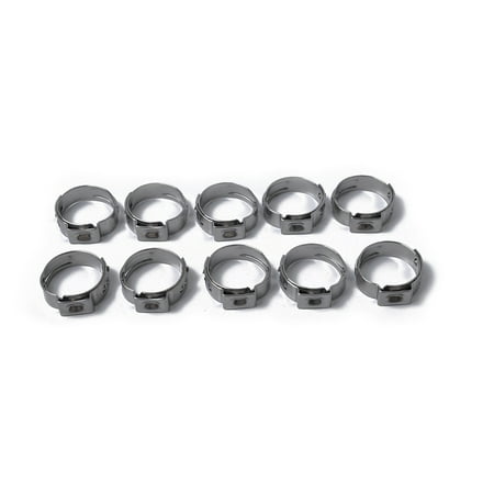 

Lomubue 10Pcs Single Ear Stainless Steel Hydraulic Hose Fuel Air Pipe Clamps O-Clips