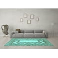 thumbnail image 3 of Ahgly Company Indoor Square Abstract Light Blue Modern Area Rugs, 6' Square, 3 of 4
