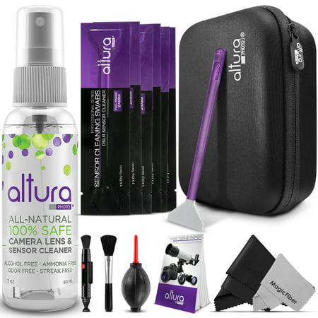 Altura Photo Professional Cleaning Kit for DSLR Cameras and Sensors Bundle with Full Frame Sensor Cleaning Swabs and Carry
