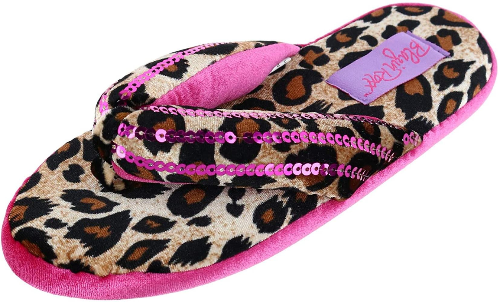 leopard print childrens slippers