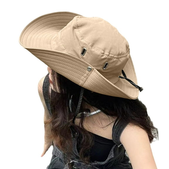 Safari Hat for Men Women, Khaki Breathable Mesh Booney Hat with Neck Flap, UPF 50  Sun Protection for Hiking, Fishing, and Outdoor Khaki