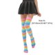 thumbnail image 4 of Sonducket 2 piezas de calcetines a rayas de talla grande hasta el muslo, cómodos, cálidos, fáciles de combinar, apariencia de moda, calcetín, Medias arcoiris rosa, 4 of 6