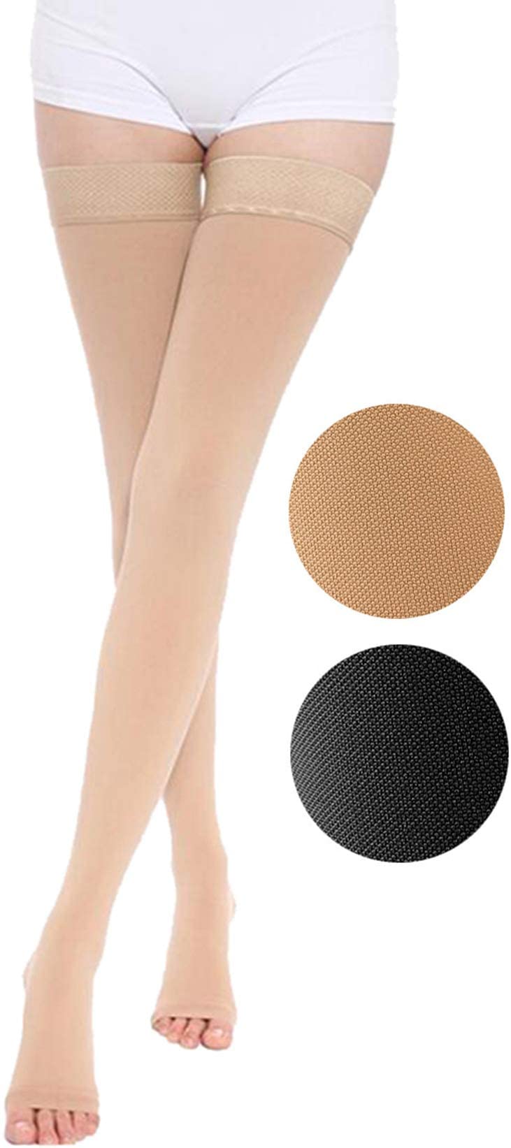 Medical Thigh High Compression Stockings for Women & Men (Pair), Open