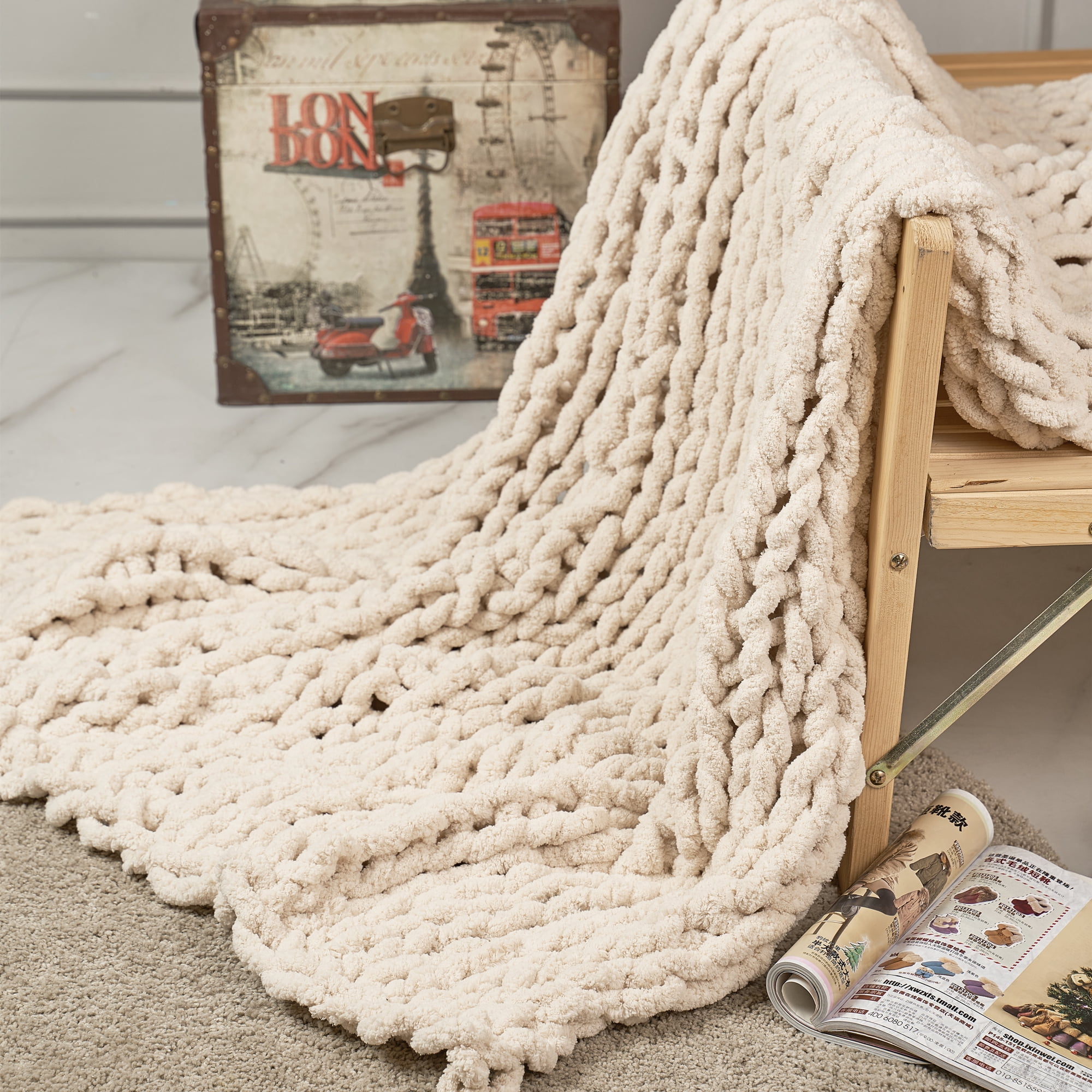 Metfine chunky knit blanket review sale