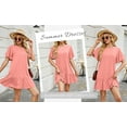 thumbnail image 2 of SHIBEVER Women Summer Dresses Casual Crew Neck Ruffle Hem Mini Dress Comfy Short Sleeve Loose Swimming Skirts Shirt Dress, 2 of 9