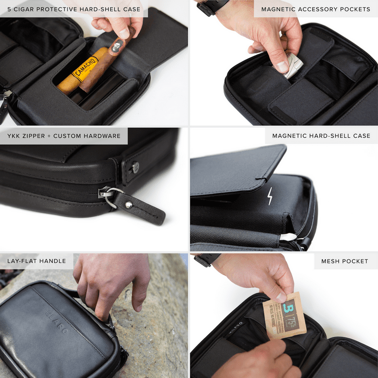 Personalized Full Grain Leather Cigar Case Travel Storage Cigar