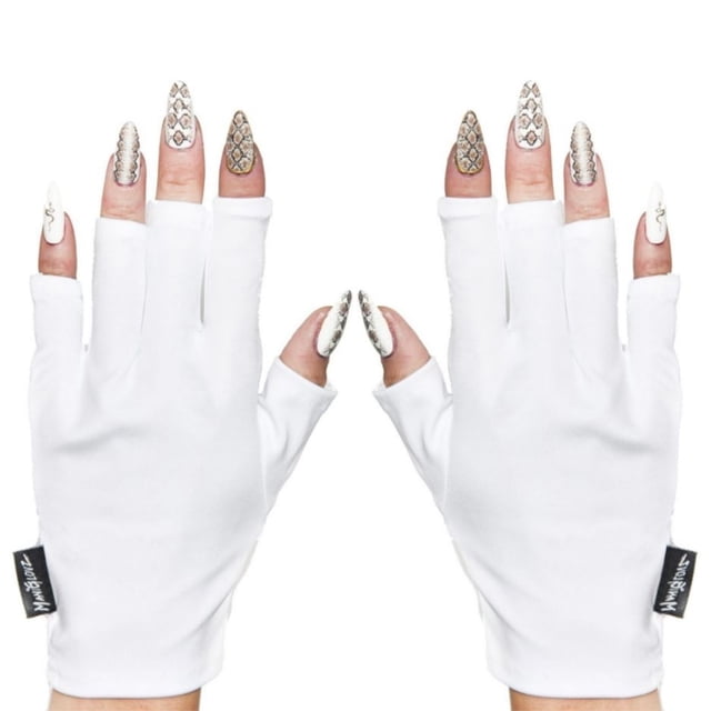 ManiGlovz: los guantes protectores para uñas con luz UV UPF 50+ originales | Guantes de manicura de gel y guantes sin dedos anti UV para mujer | se pueden utilizar como guantes de protección solar par