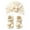 Beige, variant on Gyujnb Floral Decorated Knit Turban Hat and Socks Set, Wheat Pattern 2-Piece Outfit (Baby, Toddler),0-36 Months
