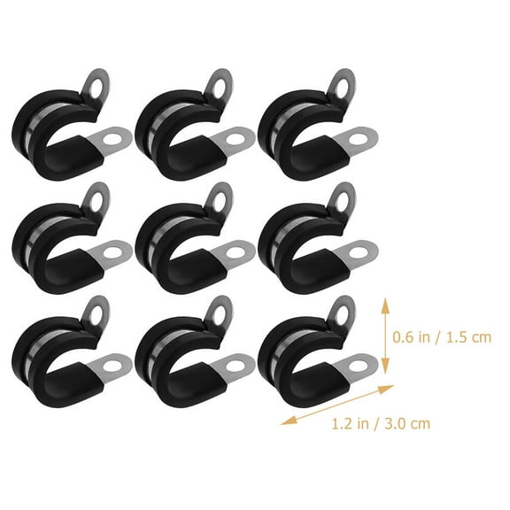 Masteelf  20 Pcs Metal Clamp Stainless Steel Cable Clamps Clips Assortment Kit Black