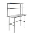 thumbnail image 2 of 24" x 24" Stainless Steel Open Base Table With 12" Wide Double Tier Overshelf | Metal Kitchen Prep Table & Shelving Combo, 2 of 6