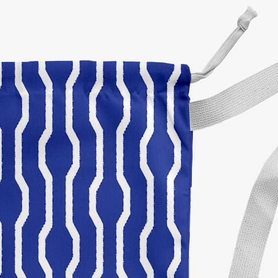 Simply Daisy Nuts & Bolts Geometric 28 x 36 inch Blue Laundry Bag