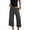 Dark Gray, variant on Women's Casual Wide Leg Cropped Pants Low Rise Fold Over Stretch Gaucho Pants for Summer Beach Holiday Streetwear,Black 3XL